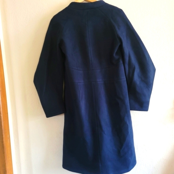 Y.A.S. , Zip Front Colarless Coat, Navy, Size Small - Picture 6 of 11